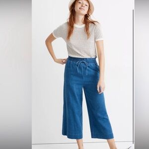 New Madewell Smocked Indigo Huston pull on pant